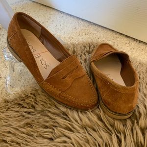 Sole Society Tan Suede Loafers